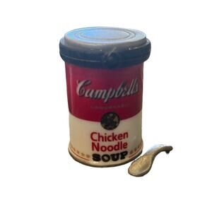 Campbell’s Chicken Soup PHB Porcelain Hinged Trinket Box MCF W/ Spoon Midwest